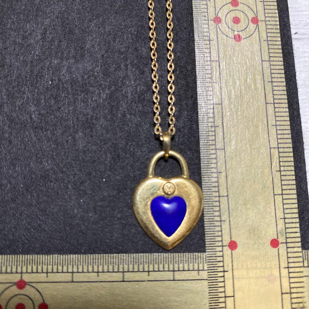 R80☆ラピスクラブ？？ハート形ネックレス