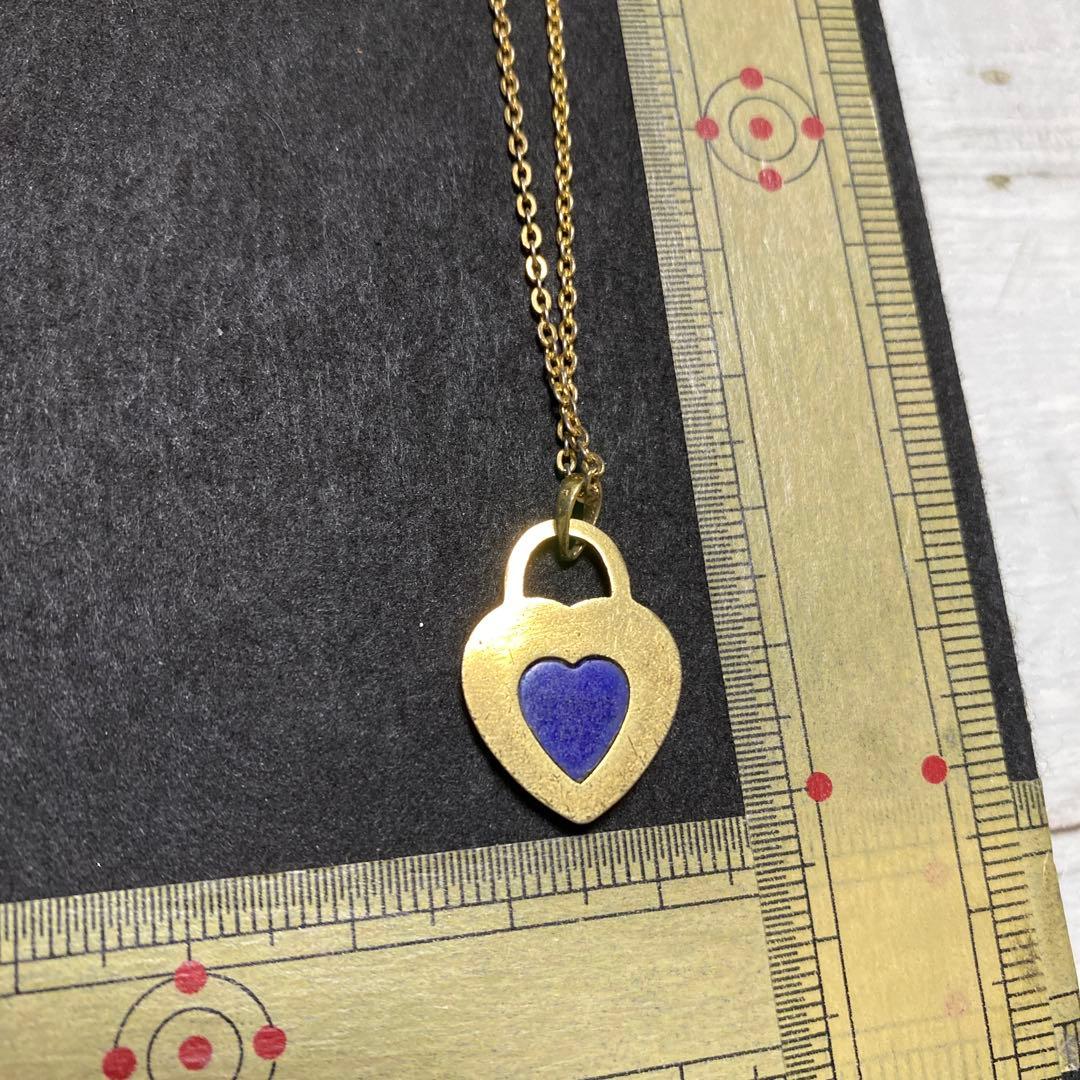 R80☆ラピスクラブ？？ハート形ネックレス