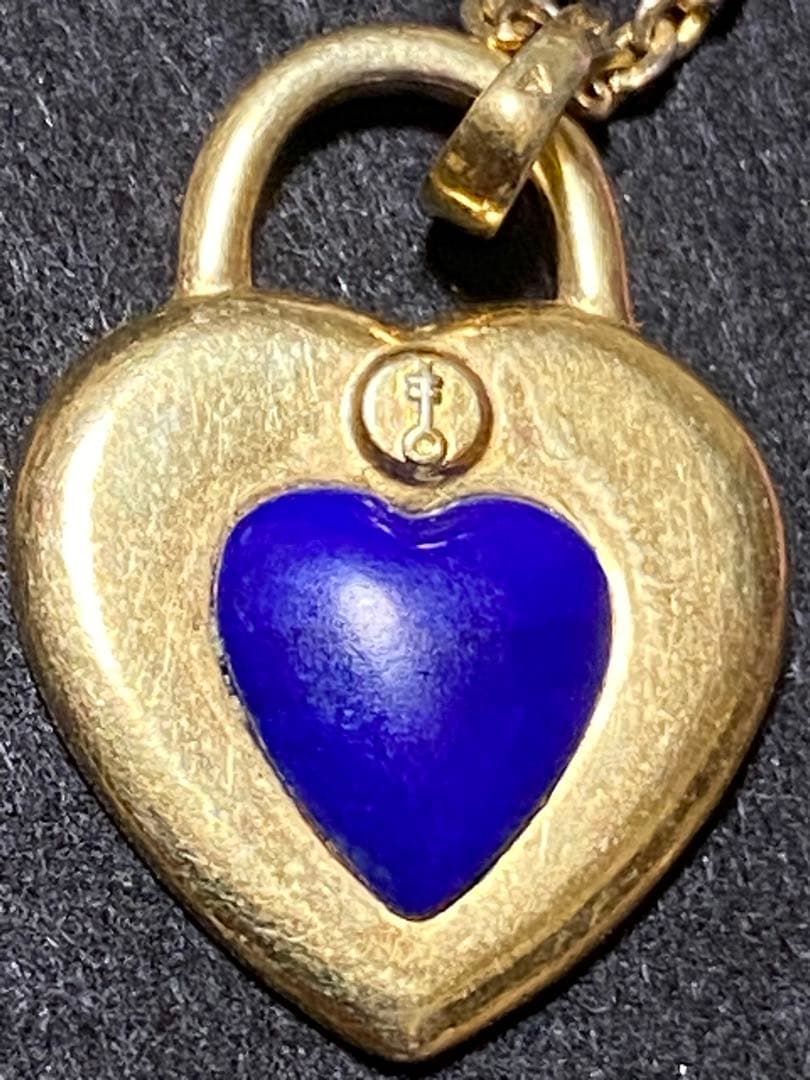 R80☆ラピスクラブ？？ハート形ネックレス