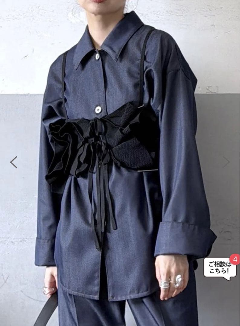 【新品未開封/定価17,600】アダムエロペ_ニットフリルビスチェ