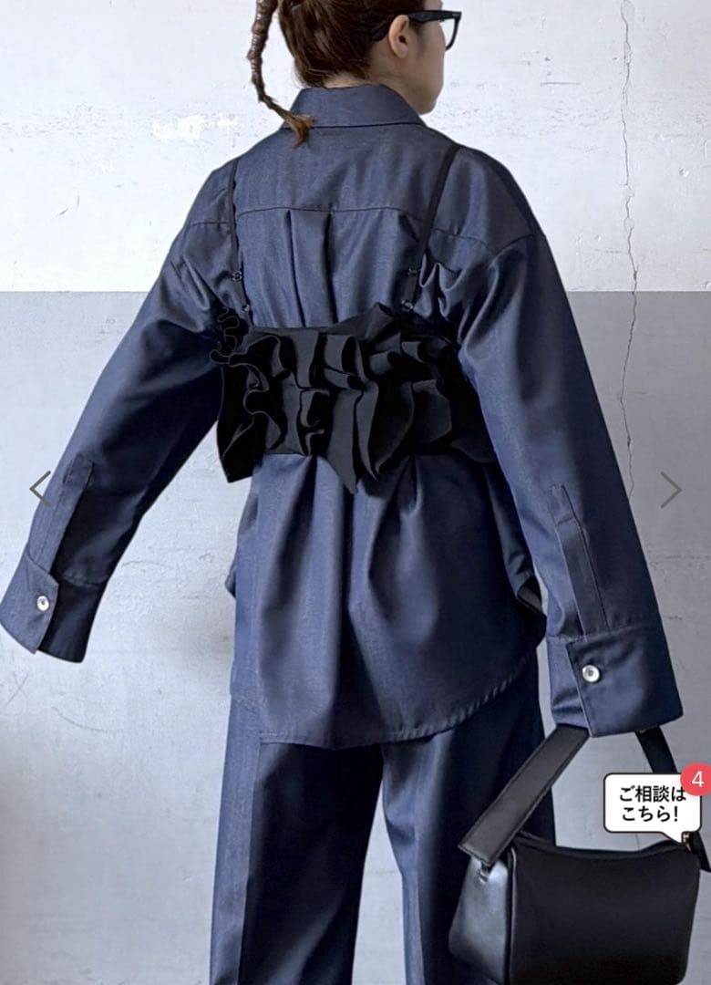 【新品未開封/定価17,600】アダムエロペ_ニットフリルビスチェ