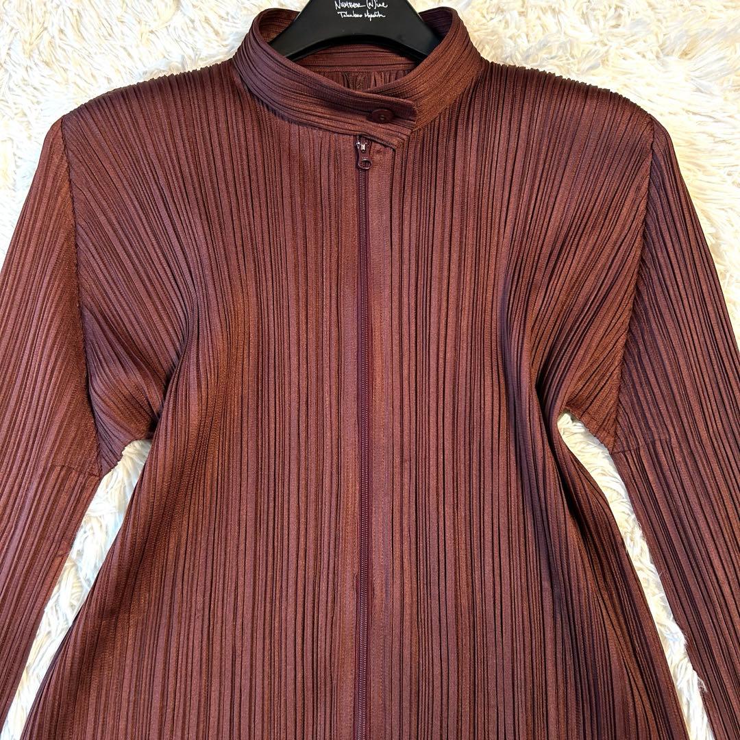 希少✨プリーツプリーズ ライダースジャケット シングル ダブルジップ