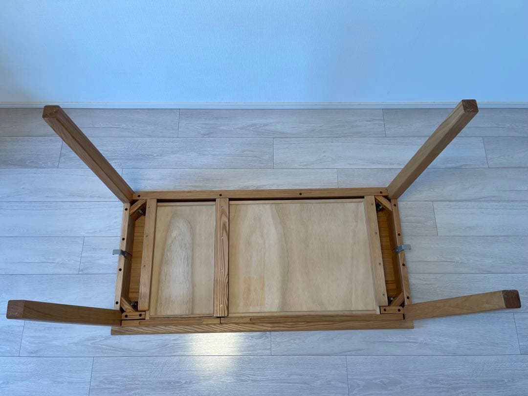 美品 無印良品 タモ材デスク 学習机 木製机 引き出し付 110×50cm