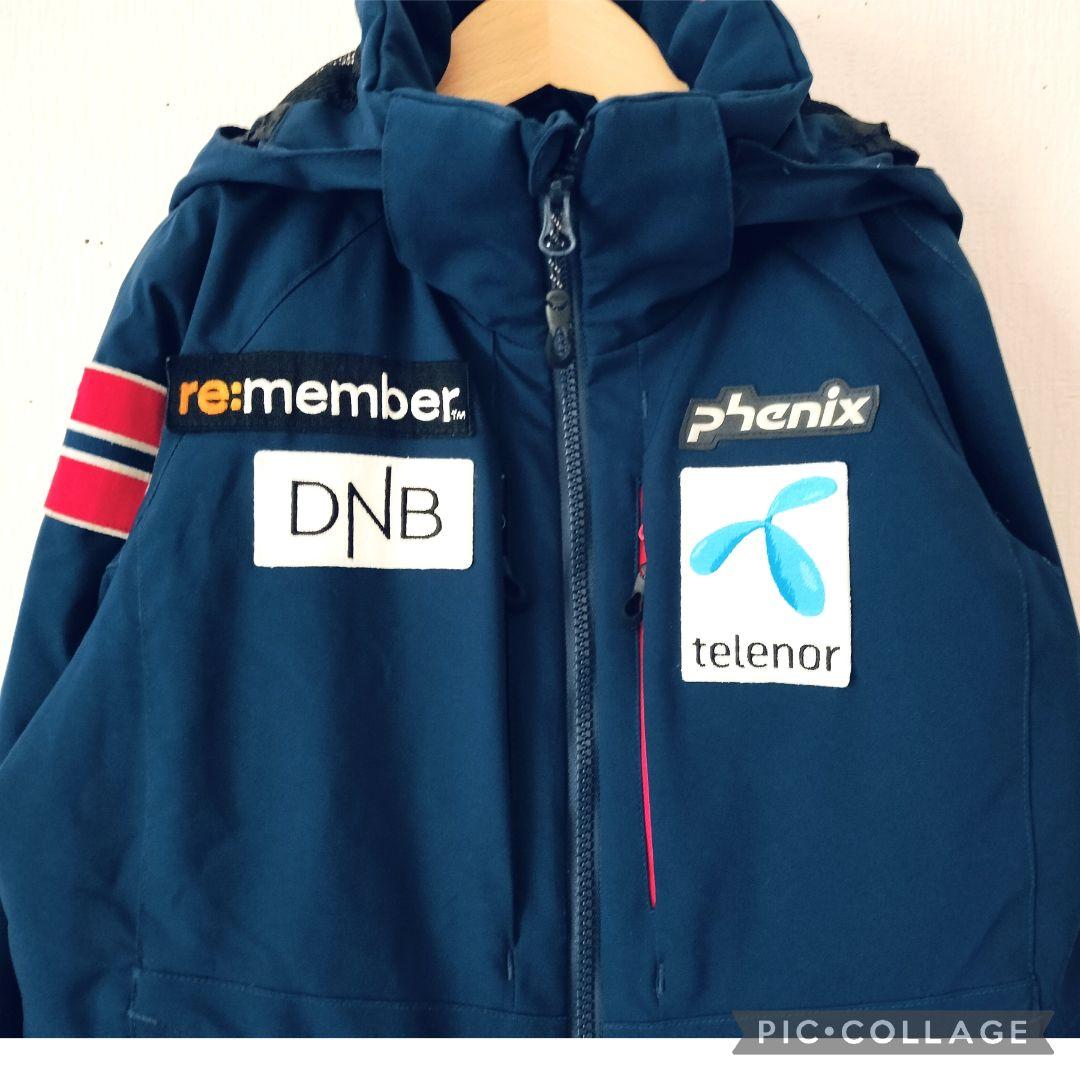 美品☆PHENIX ジュニアスキーウェア 上下 140 ノルウェーモデル 紺赤