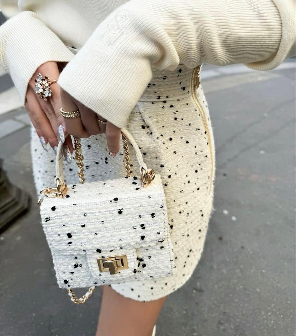 sheller 5thAnniversary ドットツイードミニバッグ