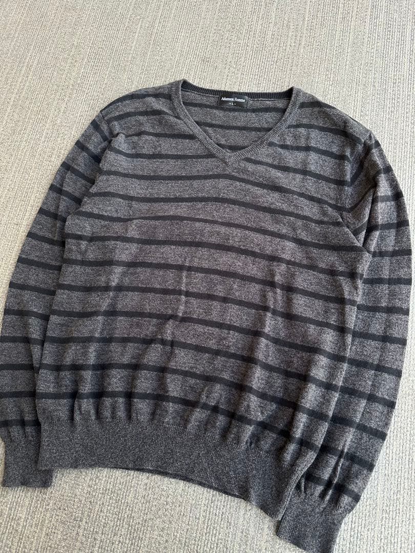 トップス cashmere mix border pattern knit