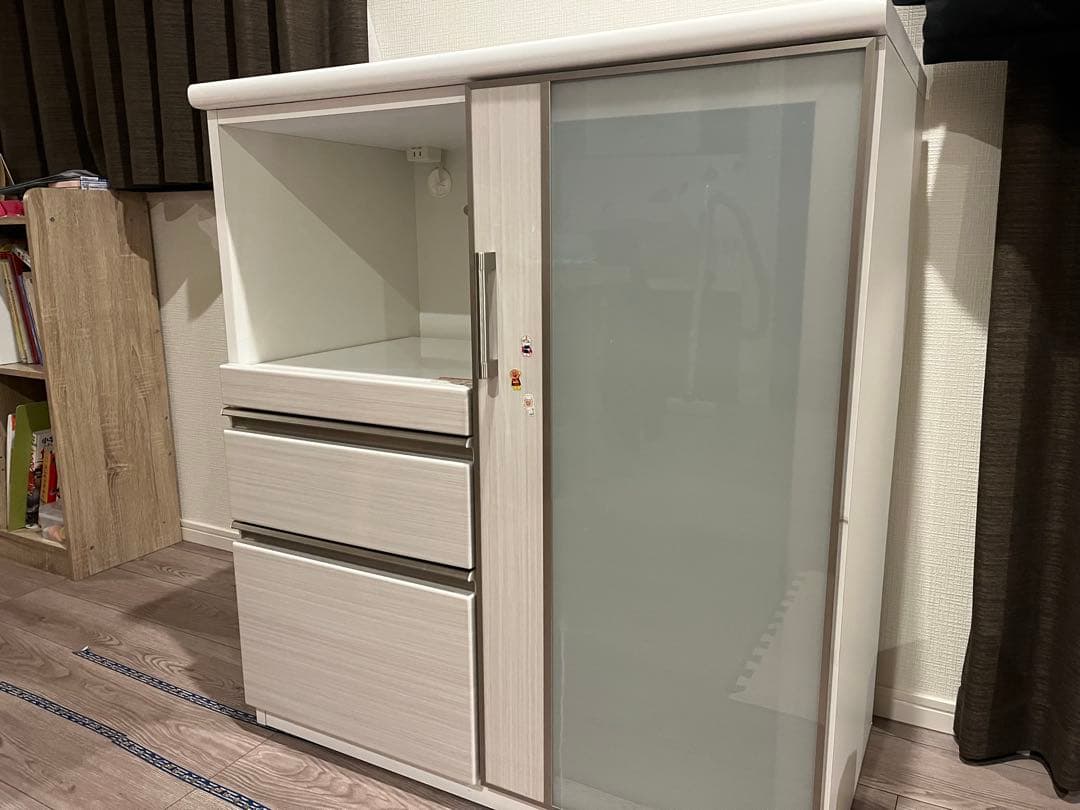 ホワイトレンジボード・収納キャビネット