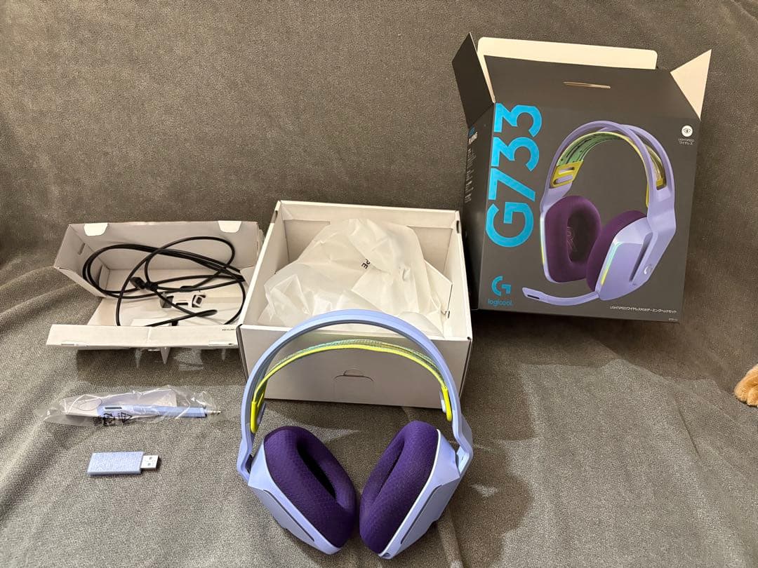 Logitech G733 ゲーミングヘッドセット パープル
