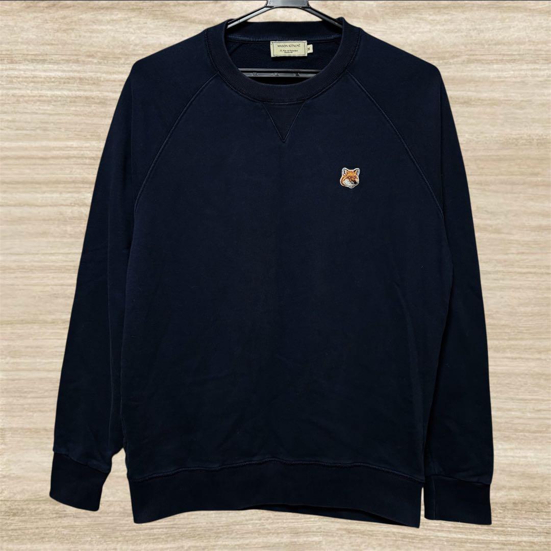 超美品 メゾンキツネ MAISON KITSUNÉ スウェット ネイビー M