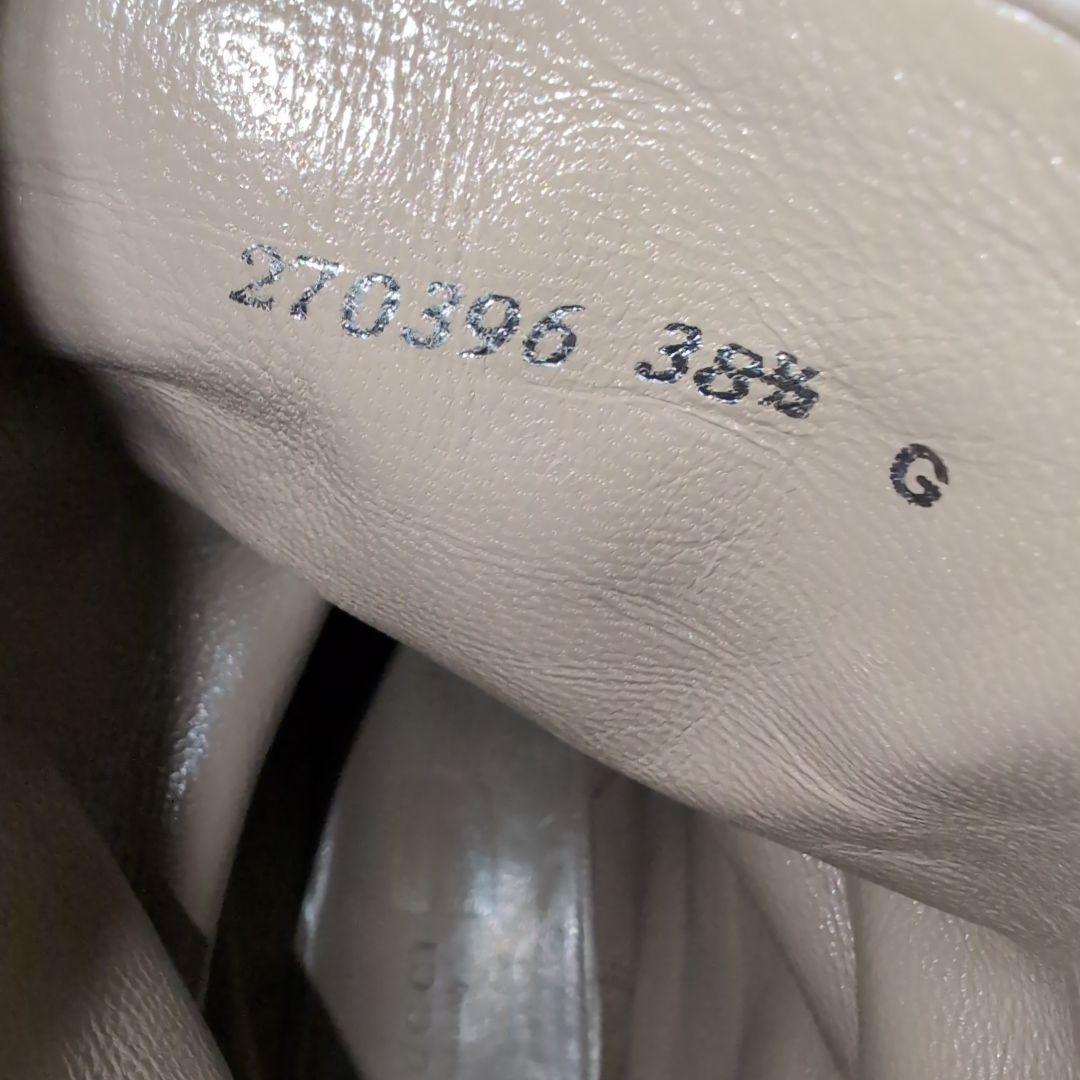 eo17 GUCCI スエード GG ブーツ ベージュ バックル付き 38.5