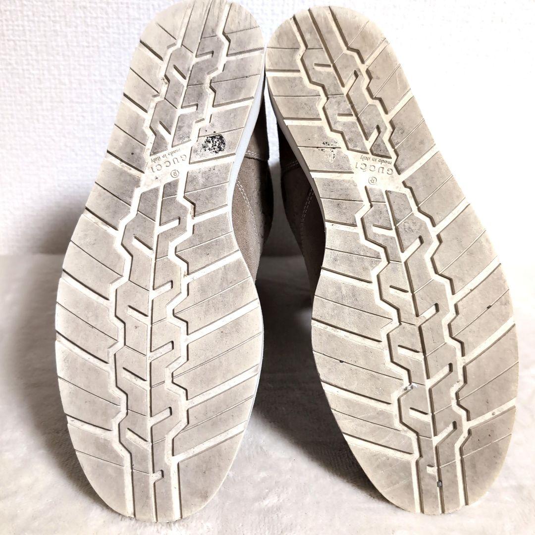 eo17 GUCCI スエード GG ブーツ ベージュ バックル付き 38.5