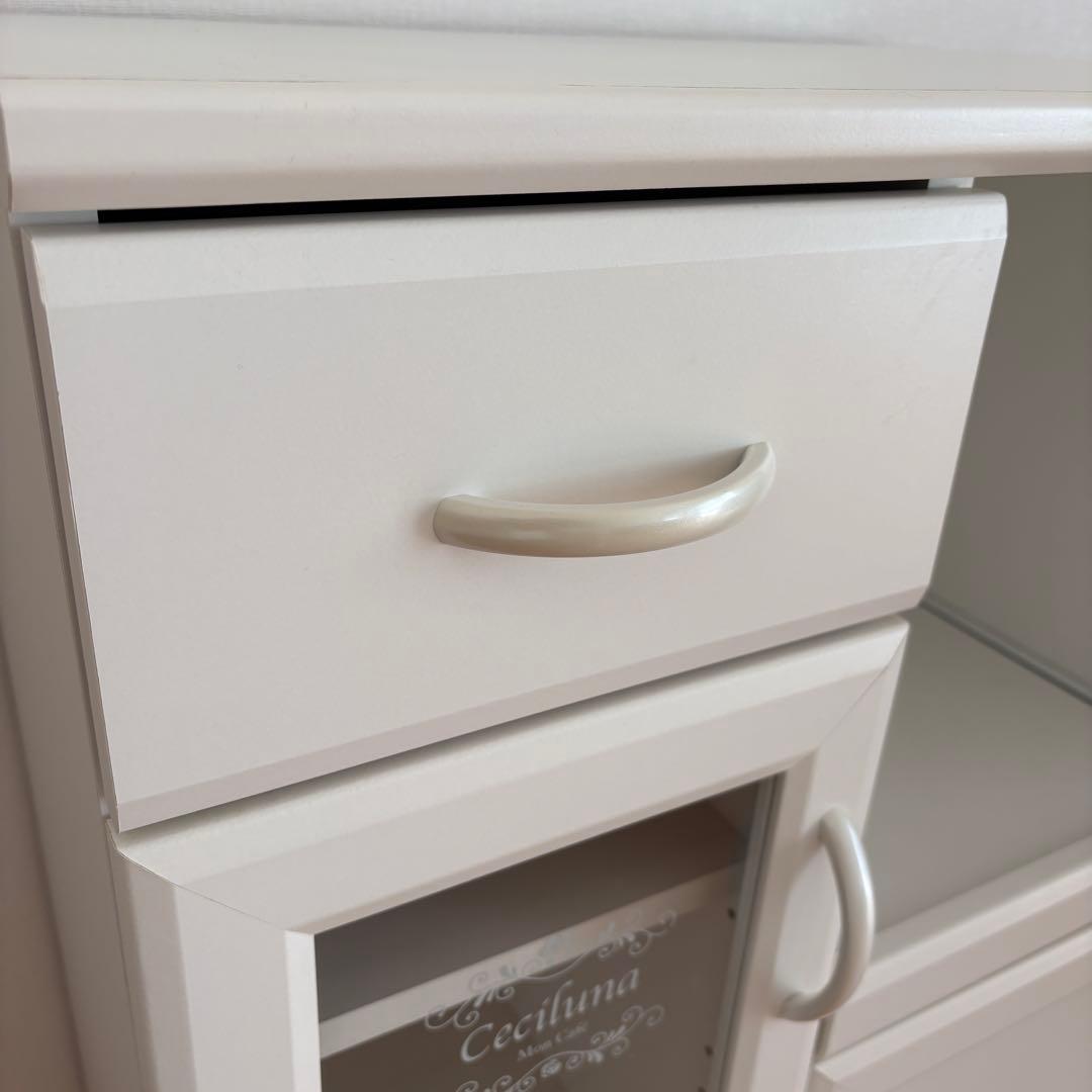 【即日発送】セルシナ カップボード ホワイト　レンジ台　食器棚　シンプル