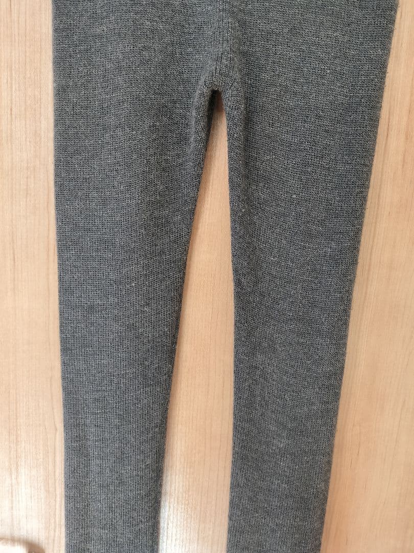 DRESS HERSELF シルクウール/レギンスパンツ　チャコールグレー