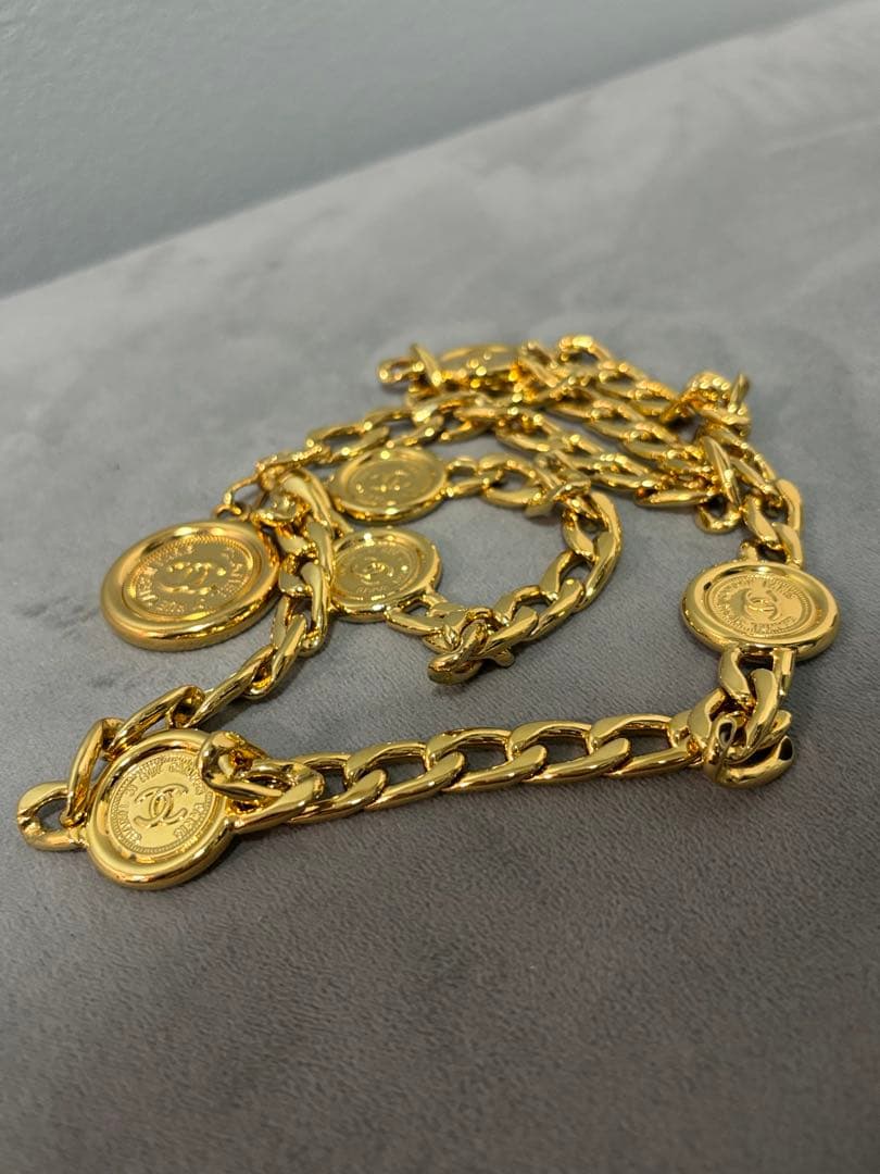 【美品】シャネル CHANEL ベルト ココマーク ヴィンテージ　チェーンベルト