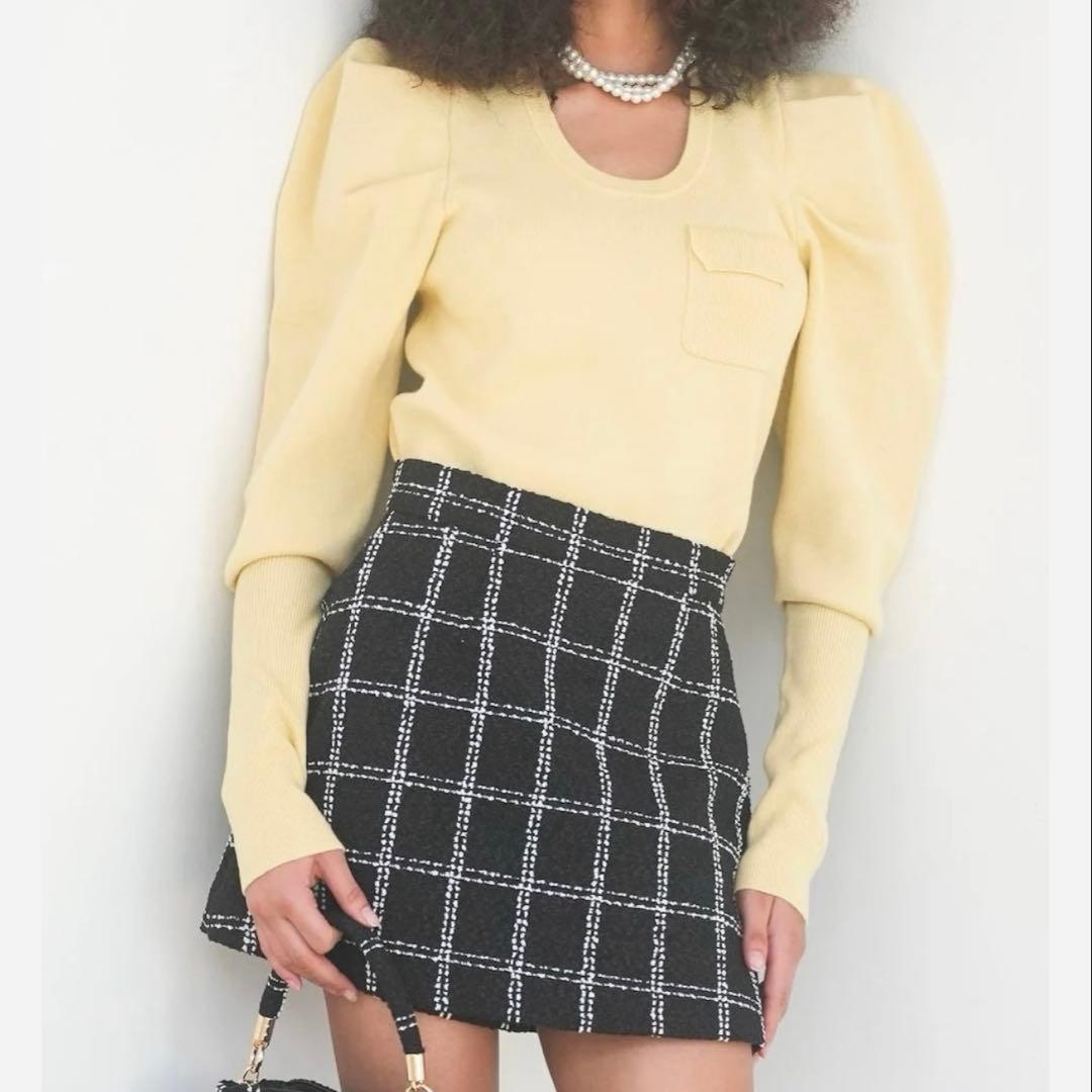 sheller check tweed culottes チェックキュロット