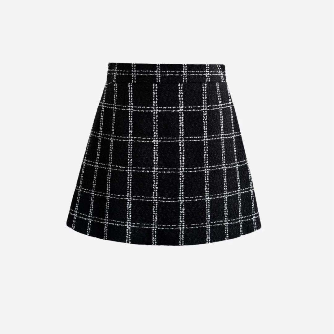 sheller check tweed culottes チェックキュロット