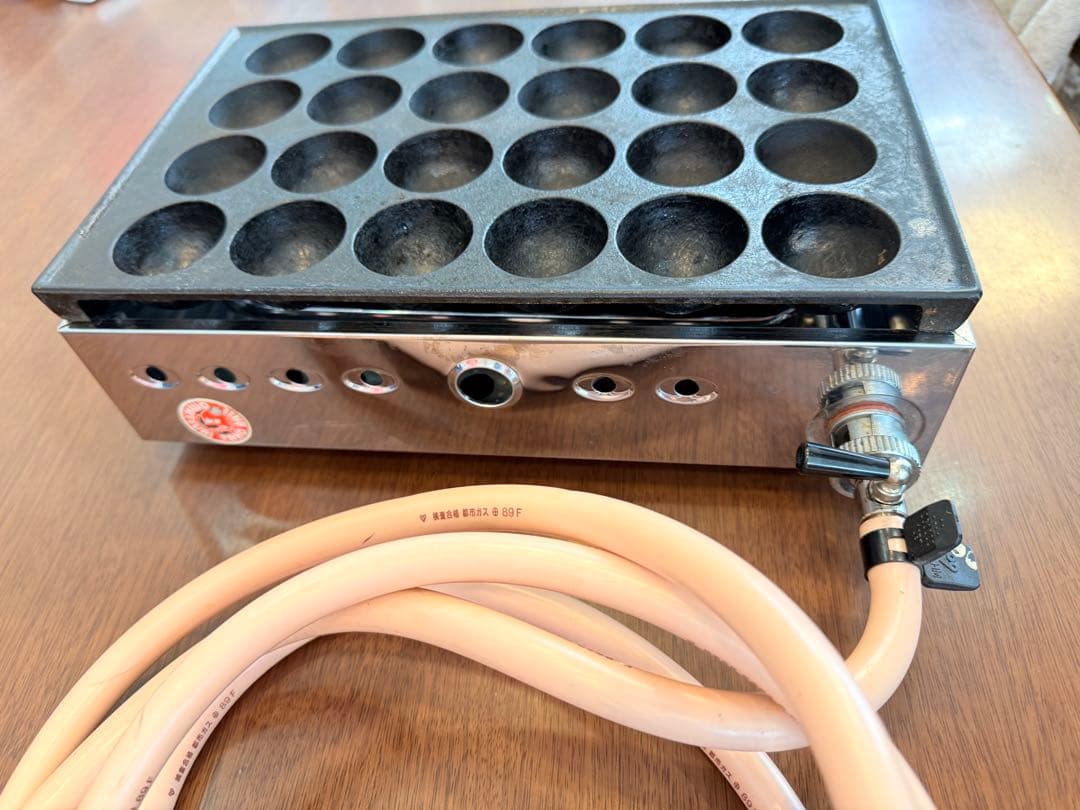 【ガスホース付き！】たこ焼き器 20穴 ガス式 ホース付き