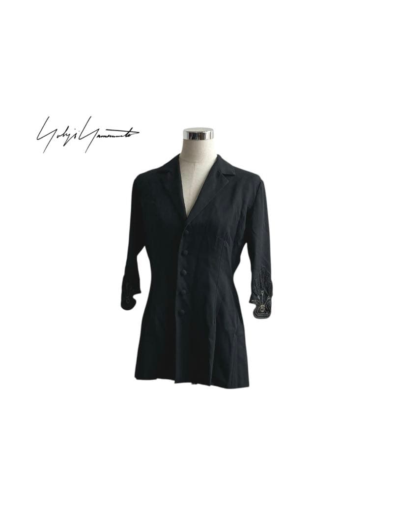 ★ ヨウジヤマモト 日本製 両面ボタン 刺繍袖 デザイン テーラードジャケット
