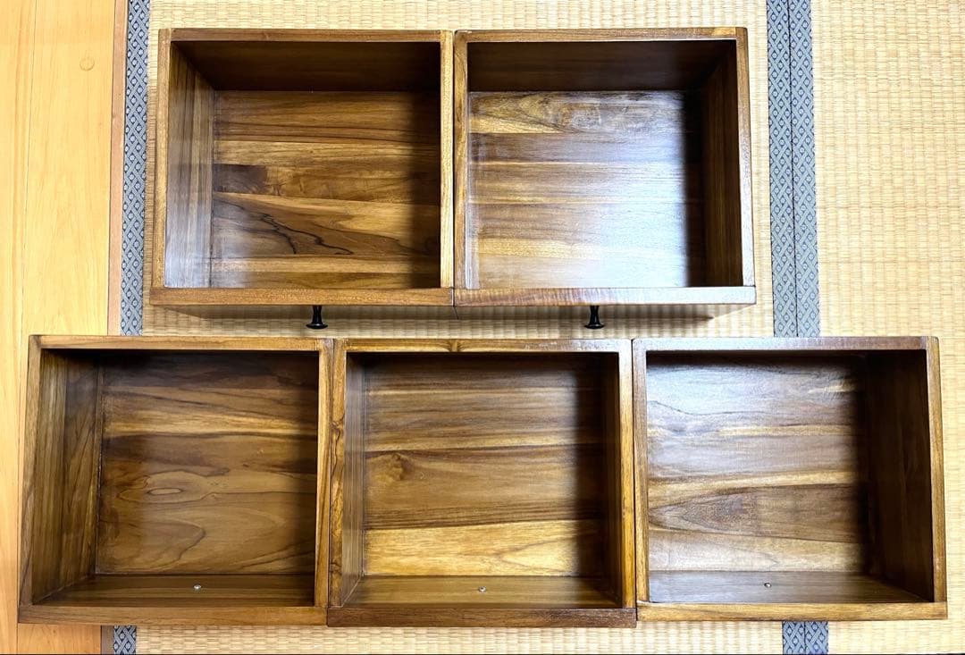 ギギliving チークスリム五段ハイチェスト W45✕D35xH114