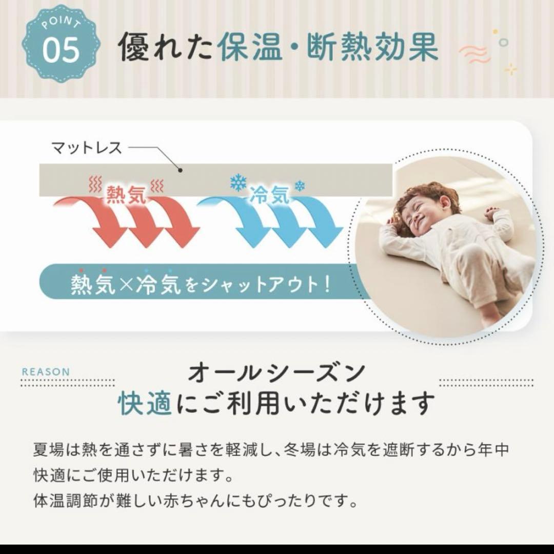 【超美品】厚手プレイマット 120×200cm Carre bebe