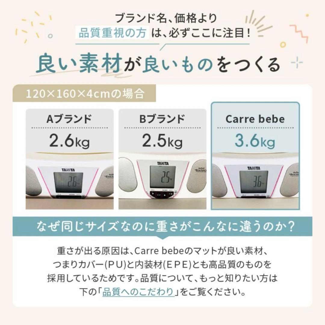 【超美品】厚手プレイマット 120×200cm Carre bebe
