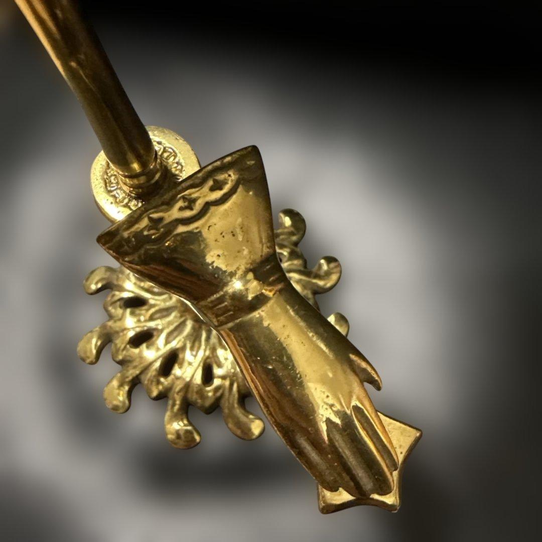 ニ*ン様 アンティーク　真鍮製ハンドクリップスタンドオブジェ