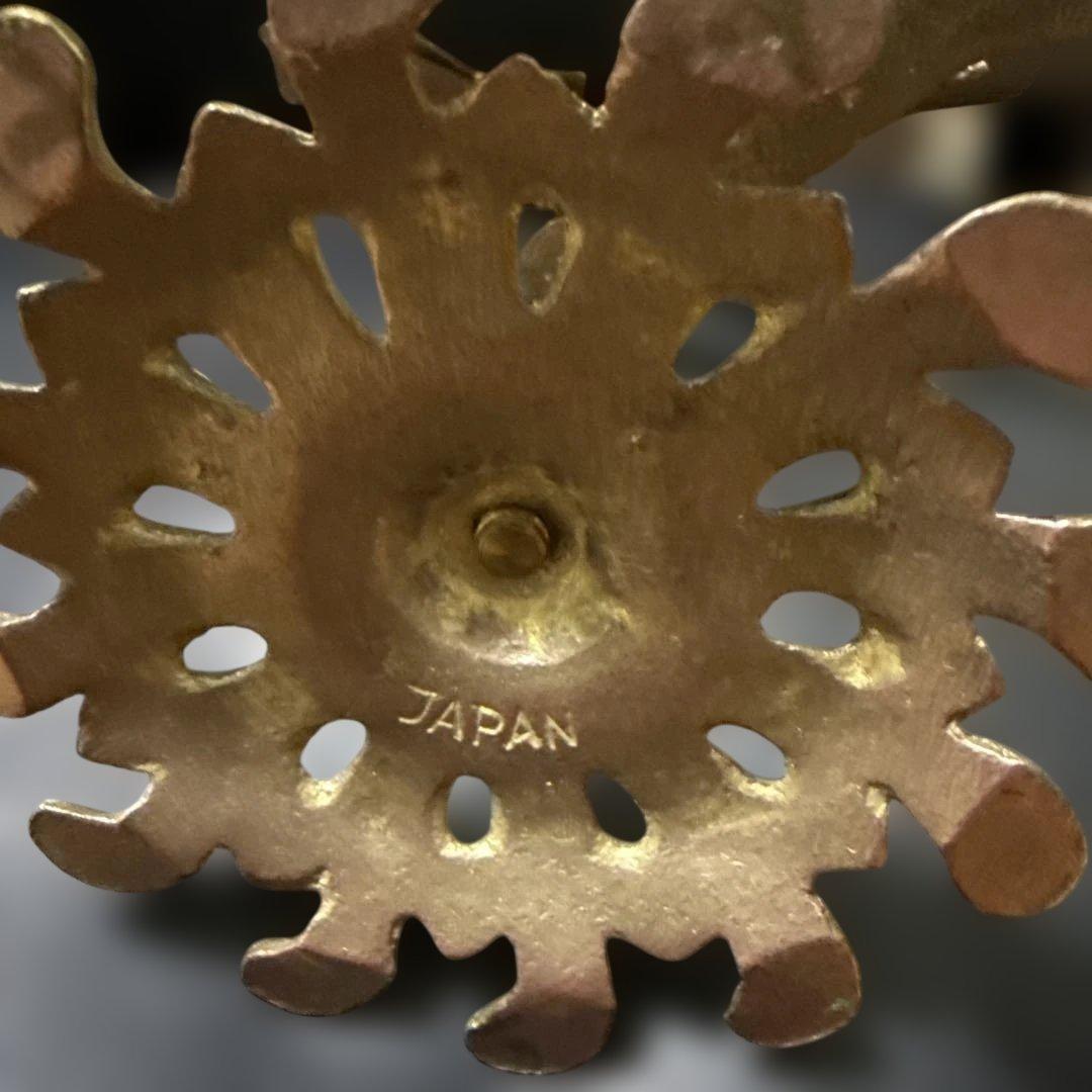 ニ*ン様 アンティーク　真鍮製ハンドクリップスタンドオブジェ