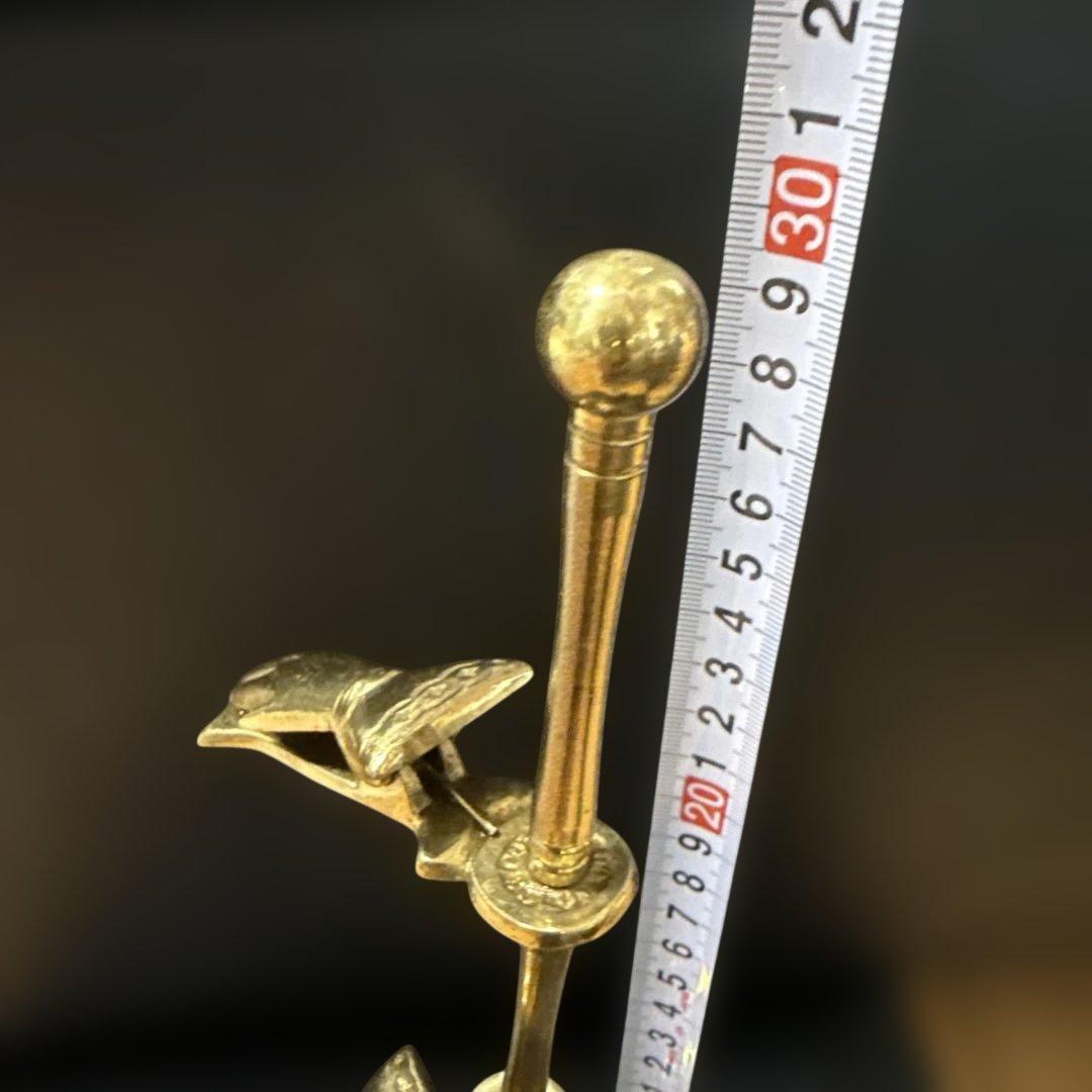 ニ*ン様 アンティーク　真鍮製ハンドクリップスタンドオブジェ