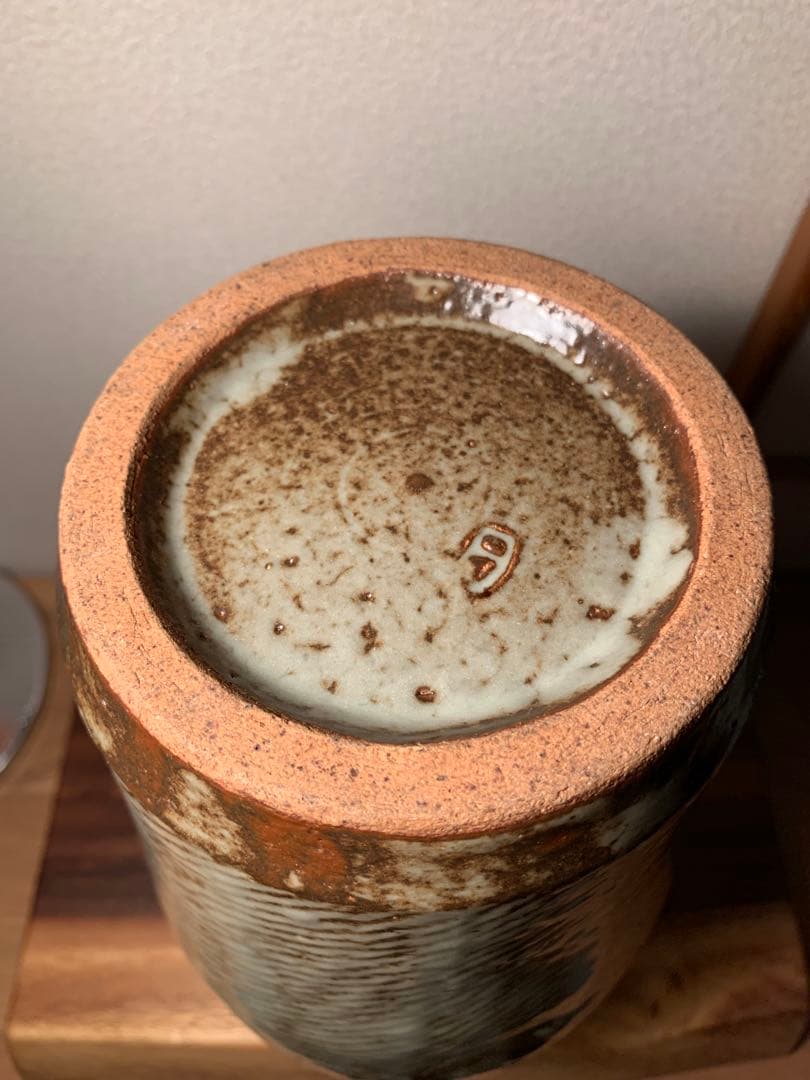 島岡達三 地釉象嵌縄文壺 人間国宝 民藝 益子焼 濱田庄司