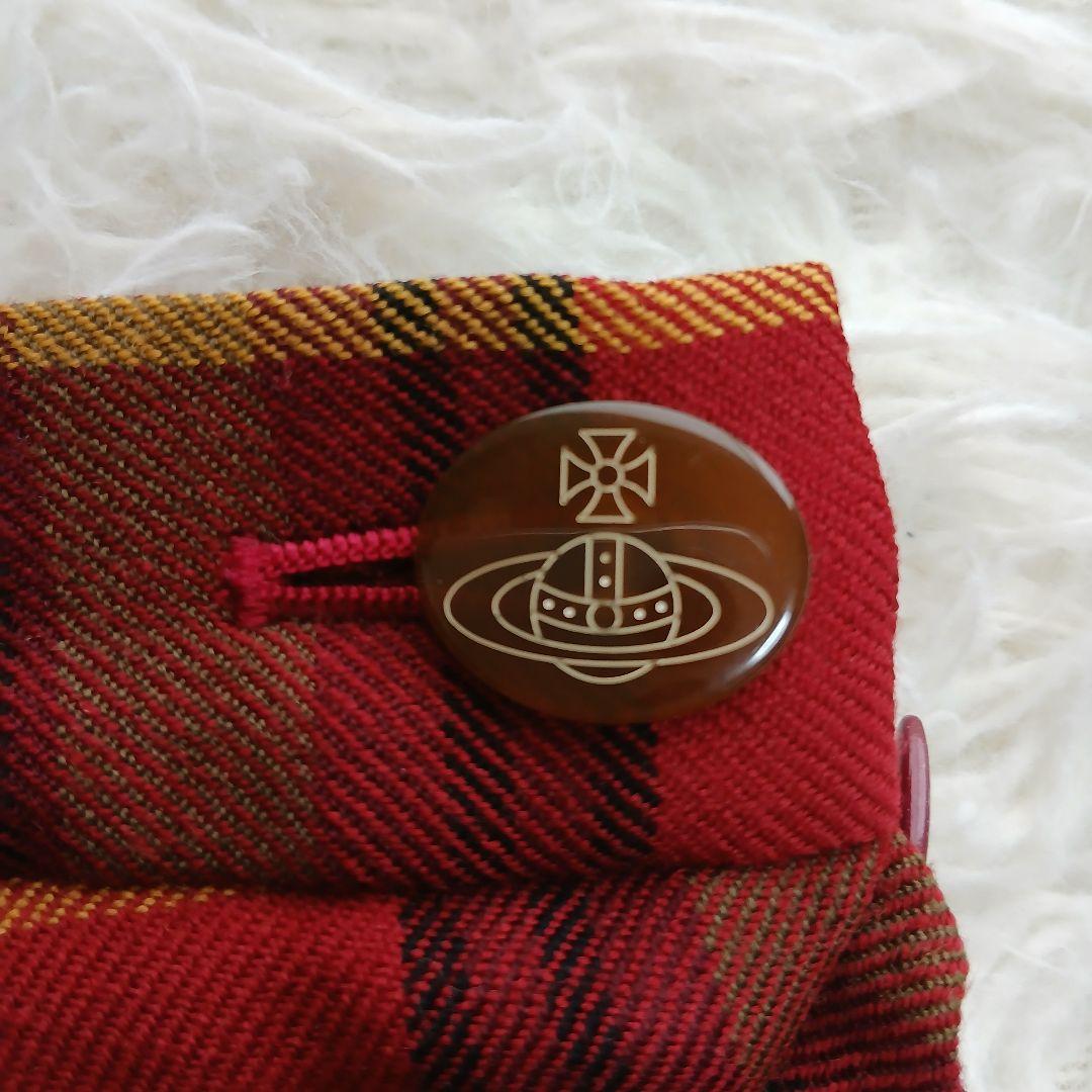 【Vivienne Westwood】変形 チェックミニスカート オーブボタン