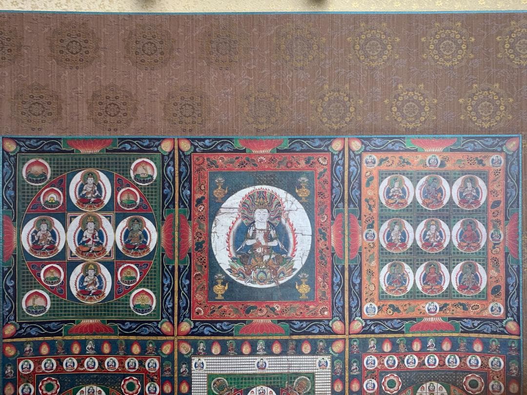 仏教美術 両界曼荼羅 胎蔵界 金剛界 大幅 双幅対 工芸掛軸 仏画883