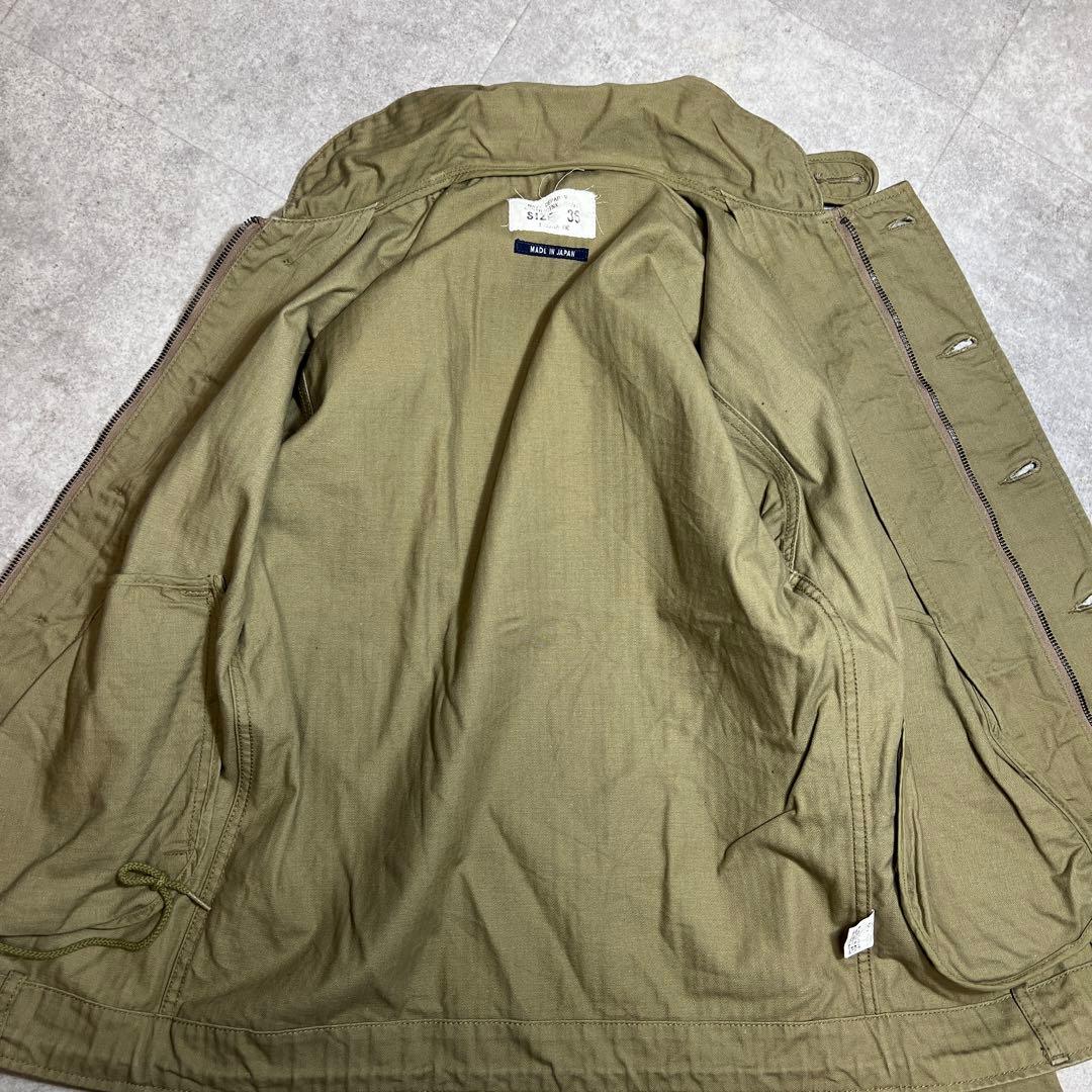 希少 HOUSTON ヒューストン USN デッキジャケット 綿36 カーキ