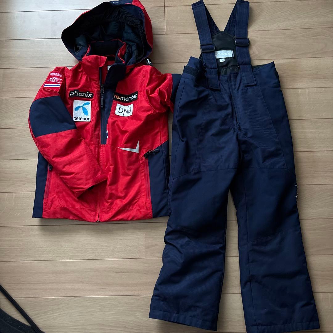Phenix フェニックス　子ども用スキーウェア 赤/ネイビー120cm