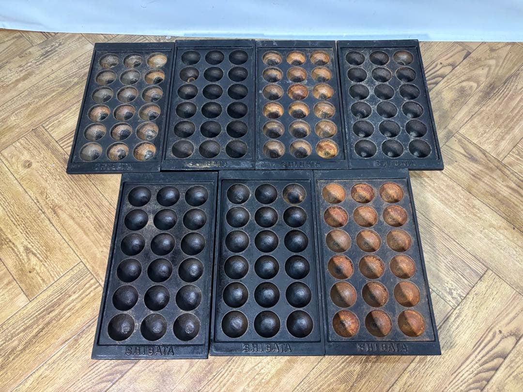 ◆たこ焼き◆鉄板7枚◆18個◆18穴◆業務用◆SHIBATA◆屋台◆鉄板のみ