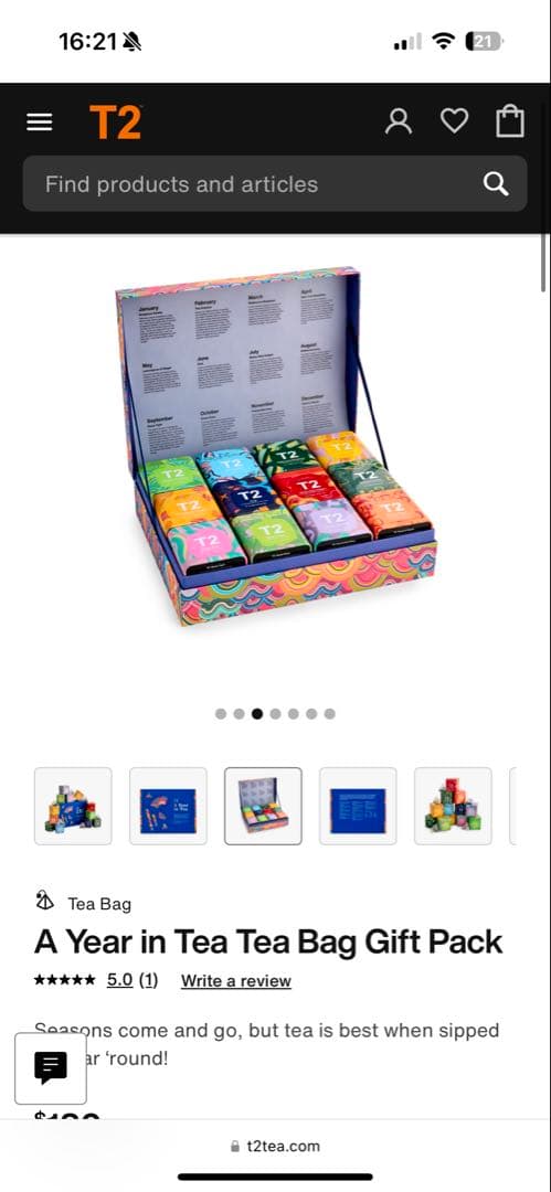 T2 A Year in Tea ギフト 120ティーパック　オーストラリア