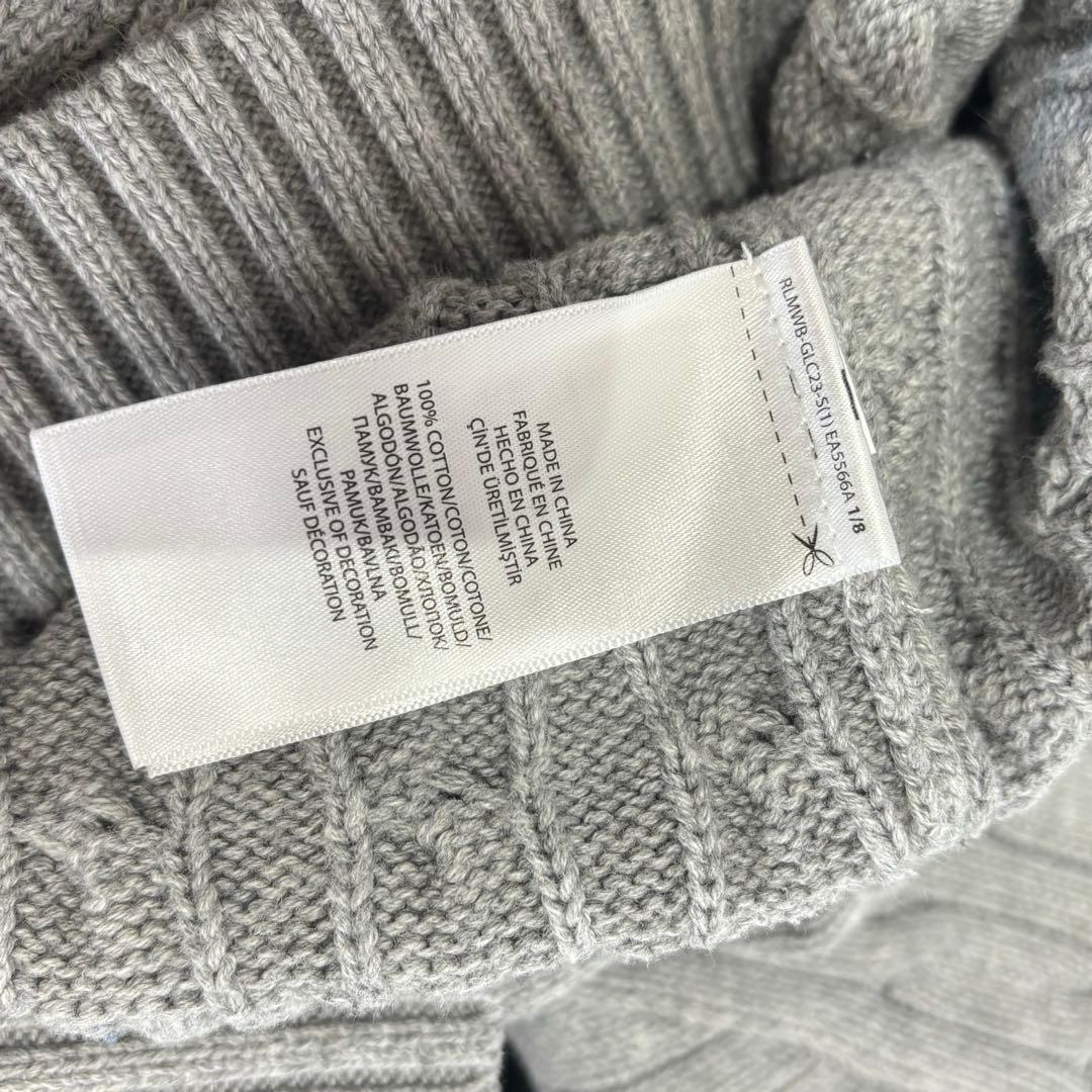 Polo Ralph Lauren グレー ケーブルニット　セーター　XL