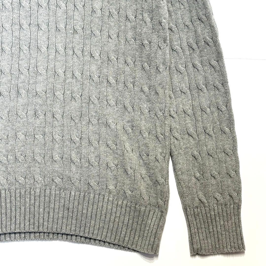 Polo Ralph Lauren グレー ケーブルニット　セーター　XL