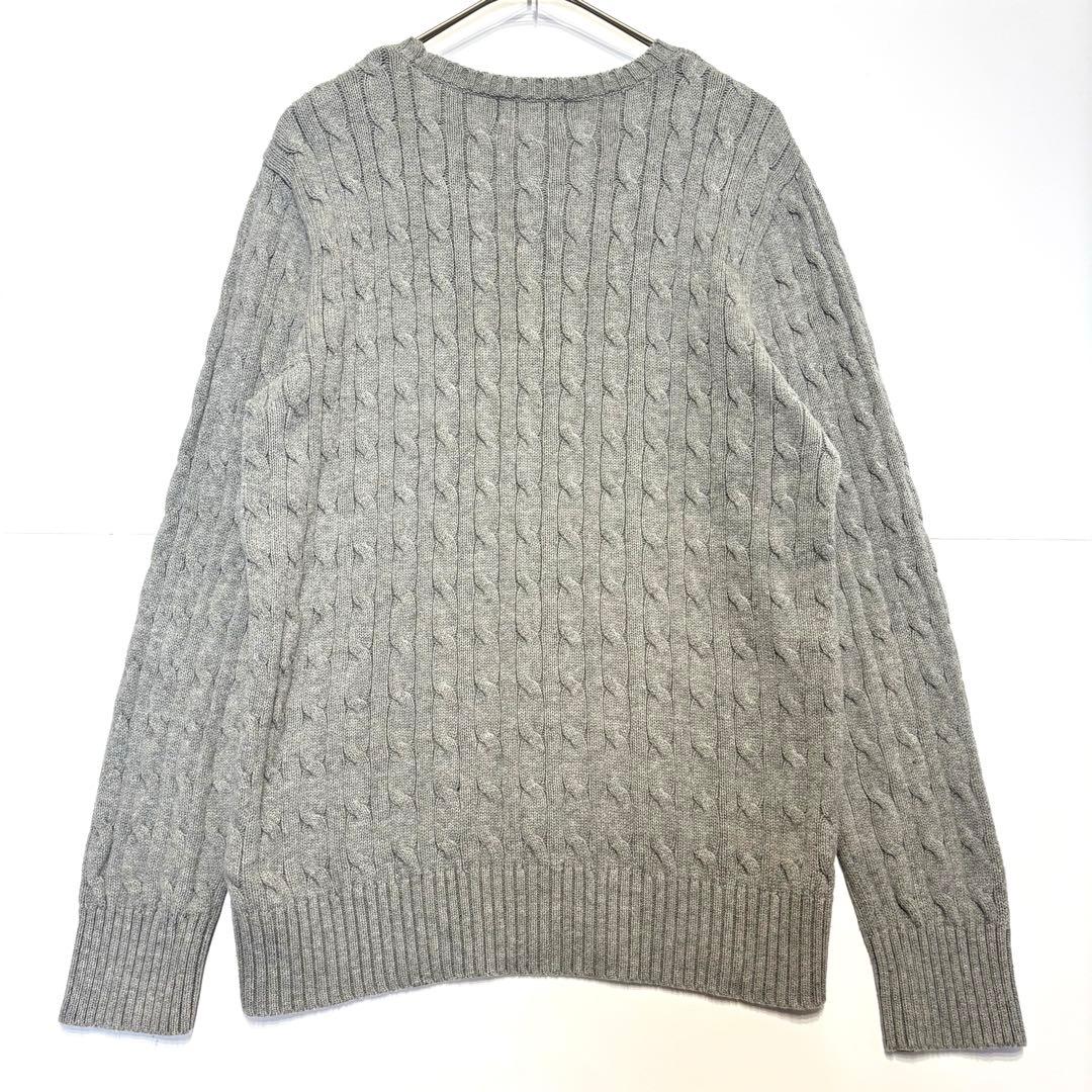 Polo Ralph Lauren グレー ケーブルニット　セーター　XL
