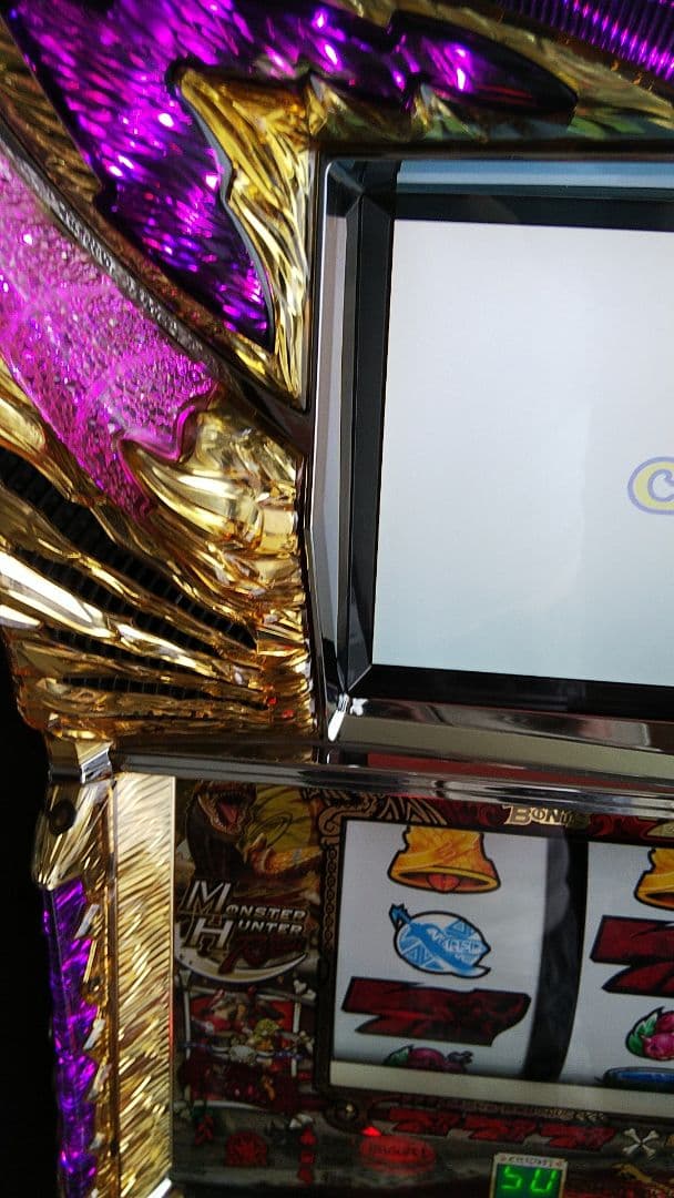 パチスロ実機 モンスターハンター 白ロム リールLED仕様