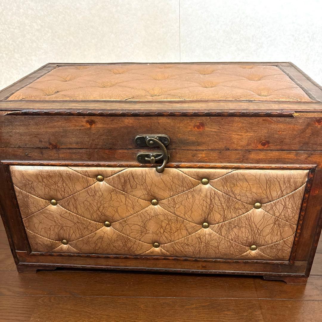 【良品】アンティーク調 収納ボックス 箱 スツール