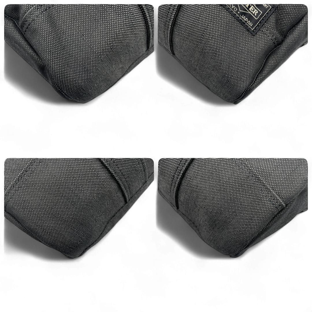 美品 PORTER ミニボストン ナイロン グレー