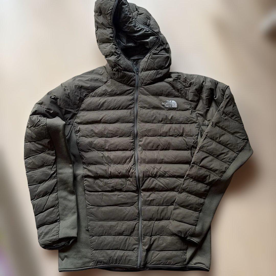 THE NORTH FACE フード付きダウンジャケット オリーブグリーン