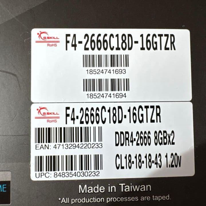 f*y様 G.SKILL Trident Z RGB 16GB DDR4 266