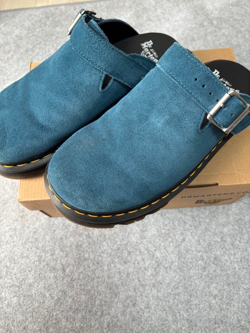 Dr. Martens スエード クロッグサンダル 青