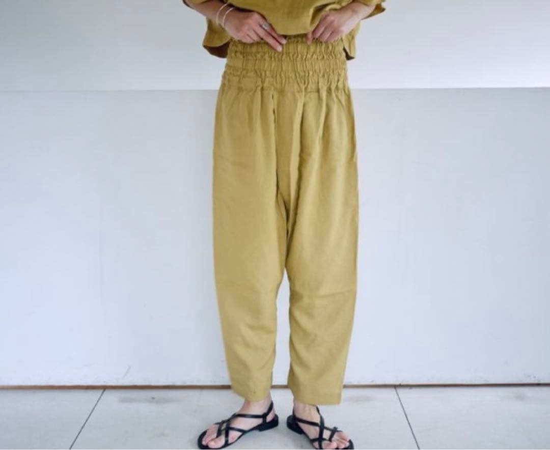 YAA！ マスタードイエローサルエルパンツ ウエストゴム