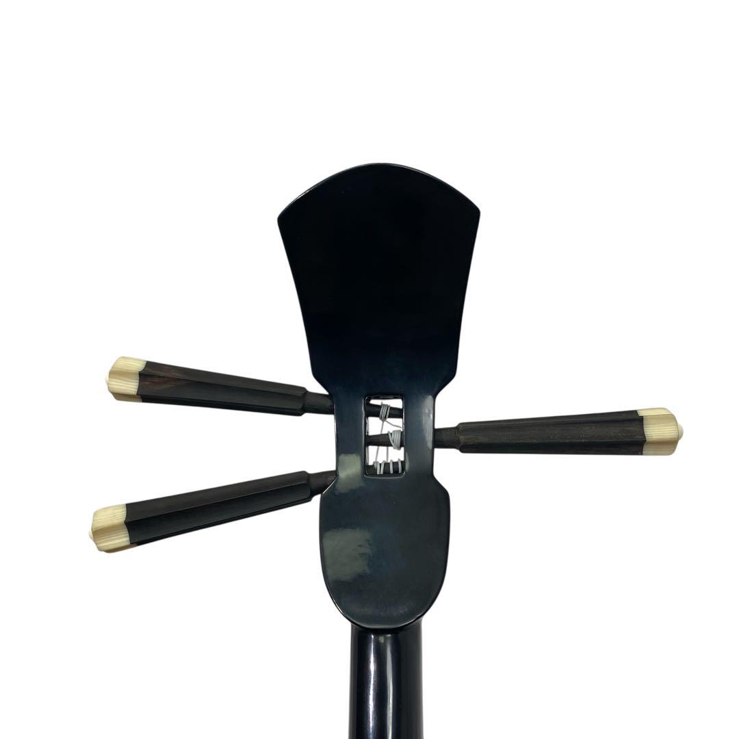 【美品】沖縄三線 三味線 人工革 合皮 ヘビ柄　ハードケース付 民族楽器 弦楽器