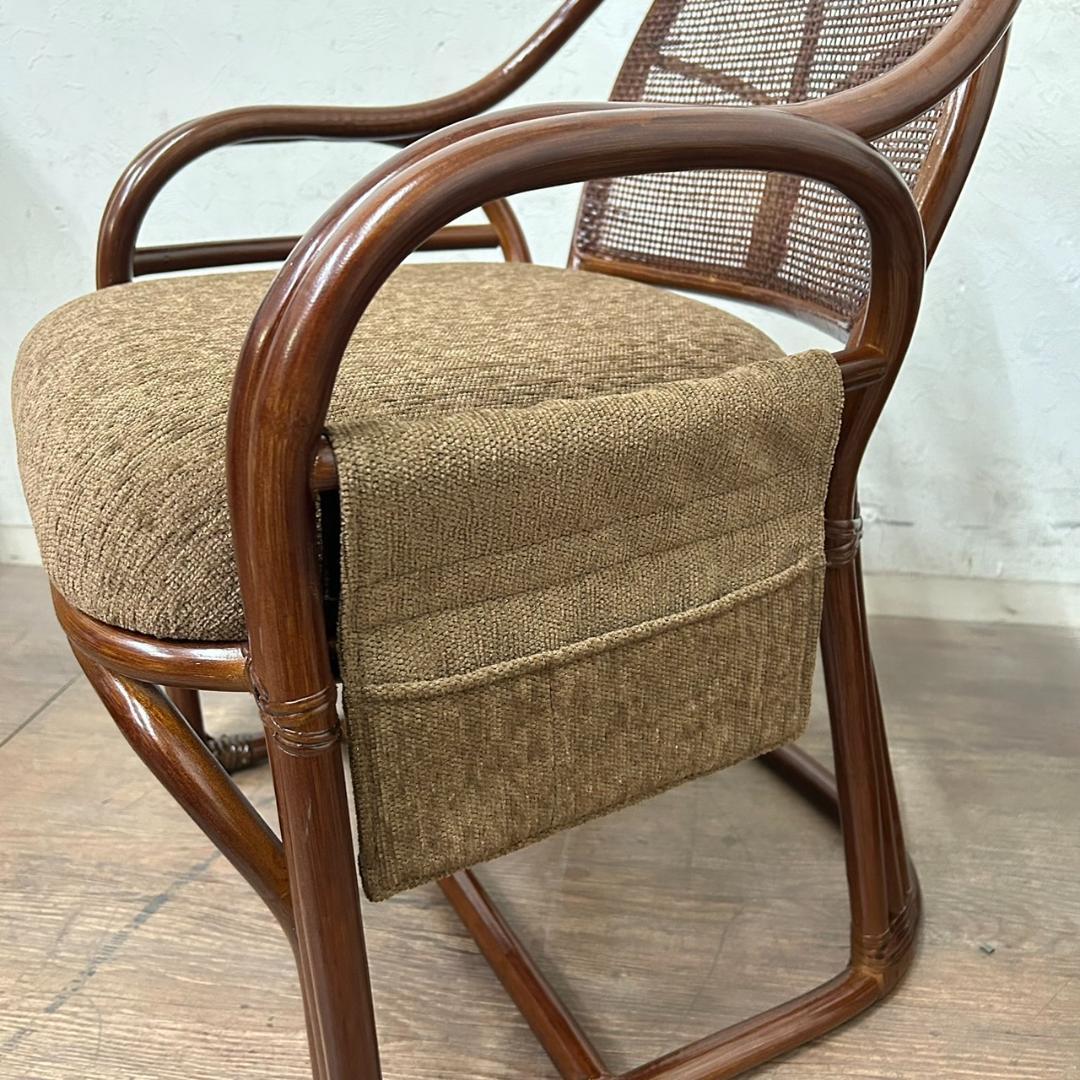 夫婦座椅子　1対　アジアンテイスト　籐　ラタン　イス　チェアー　2脚セット