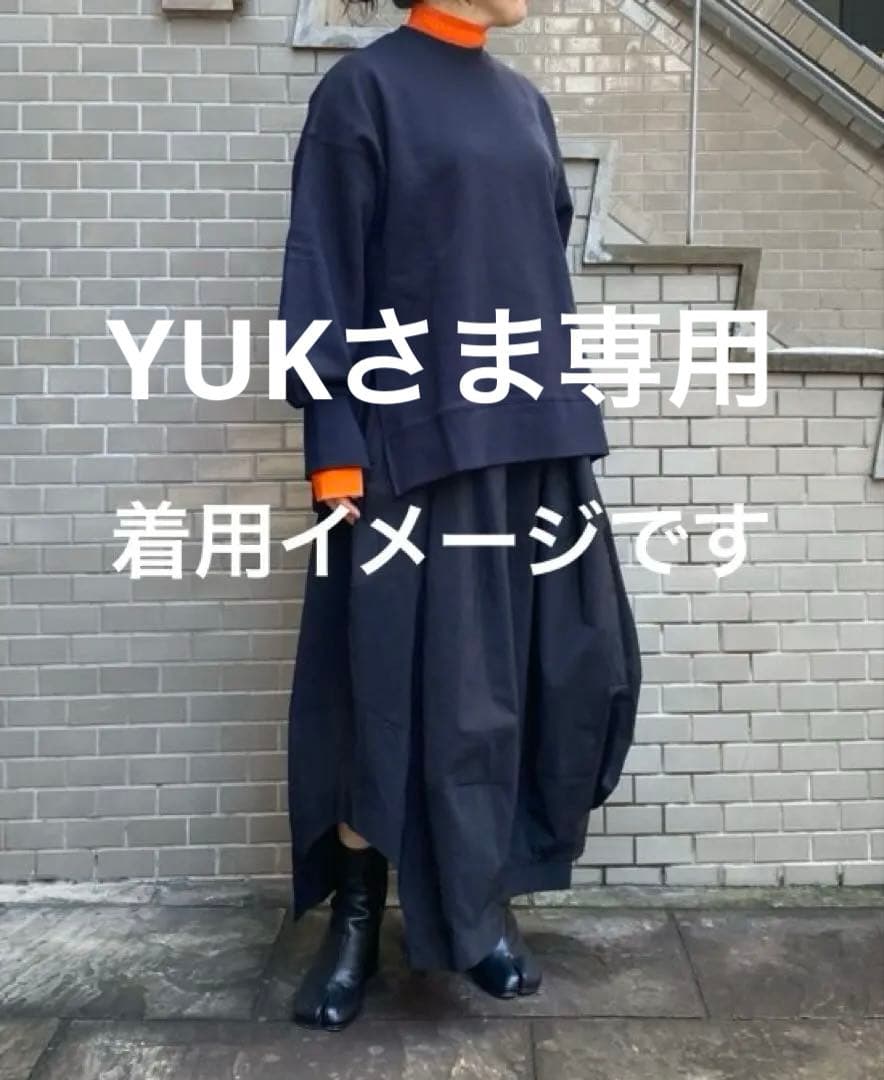 nagonstans レイヤードネックプルオーバー M ネイビー／オレンジ