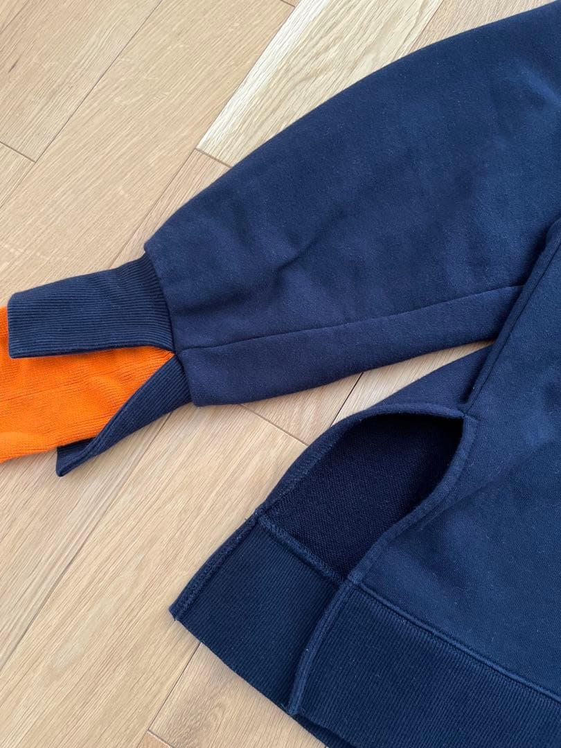 nagonstans レイヤードネックプルオーバー M ネイビー／オレンジ