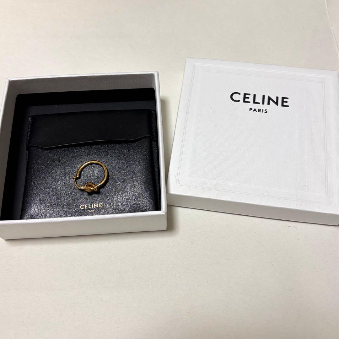 【RIN】CELINE ノットスモールフープ 片耳のみ ピアス ゴールド系